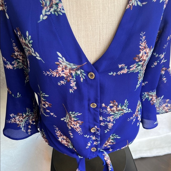 Sienna Sky Royal Blue Floral Blouse - Picture 4 of 6